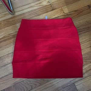 Short red skirt